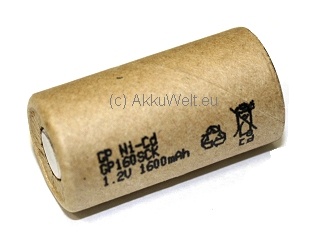 GP GP160SCK Sub-C Pappmantel Ni-CD 1,2V 1,6Ah